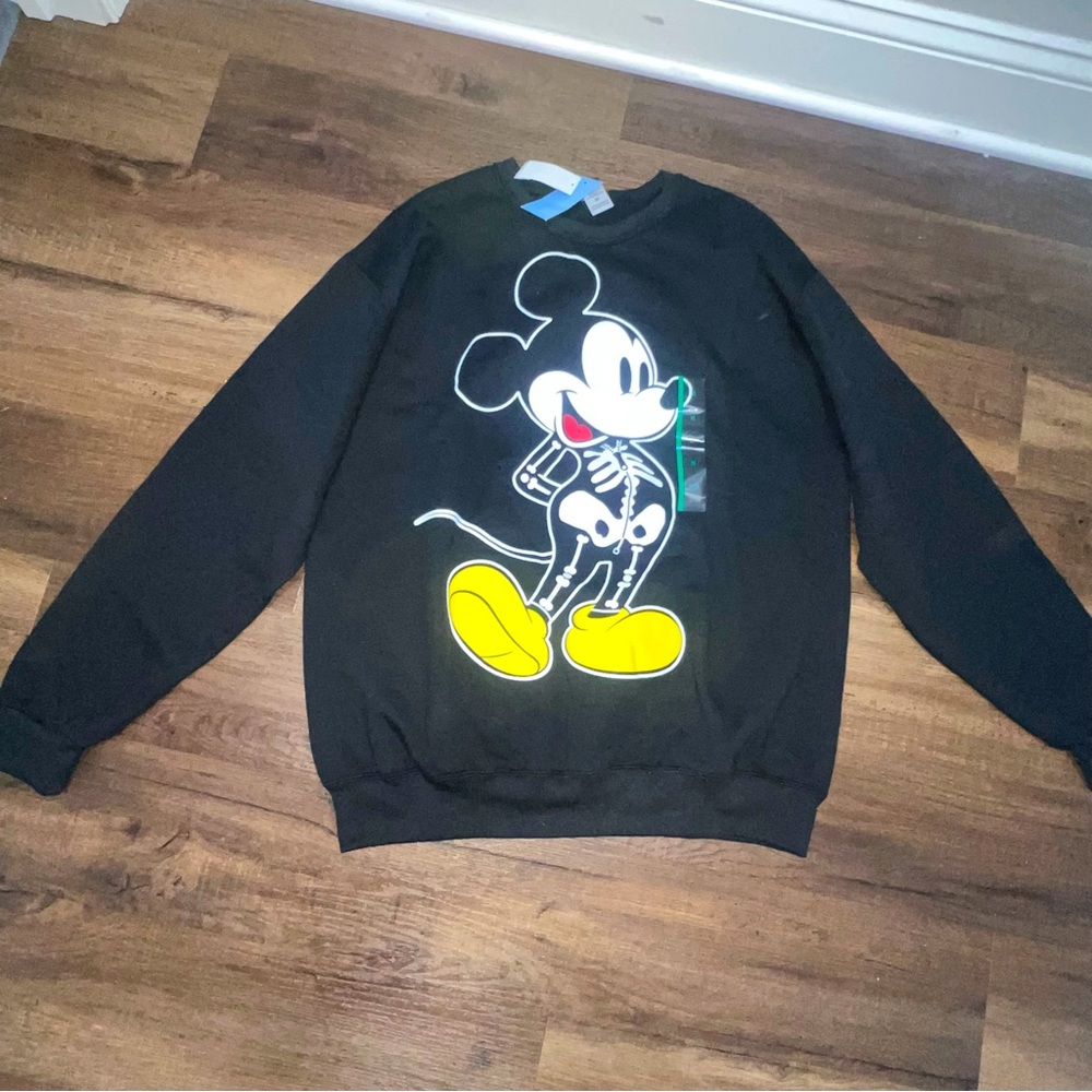 NWT Disney Mickey Mouse Skeleton Crewneck Sweatshirt